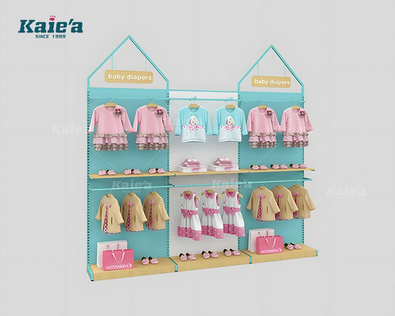 Pr&eacute;sentoir de v&ecirc;tements pour magasin d'enfants