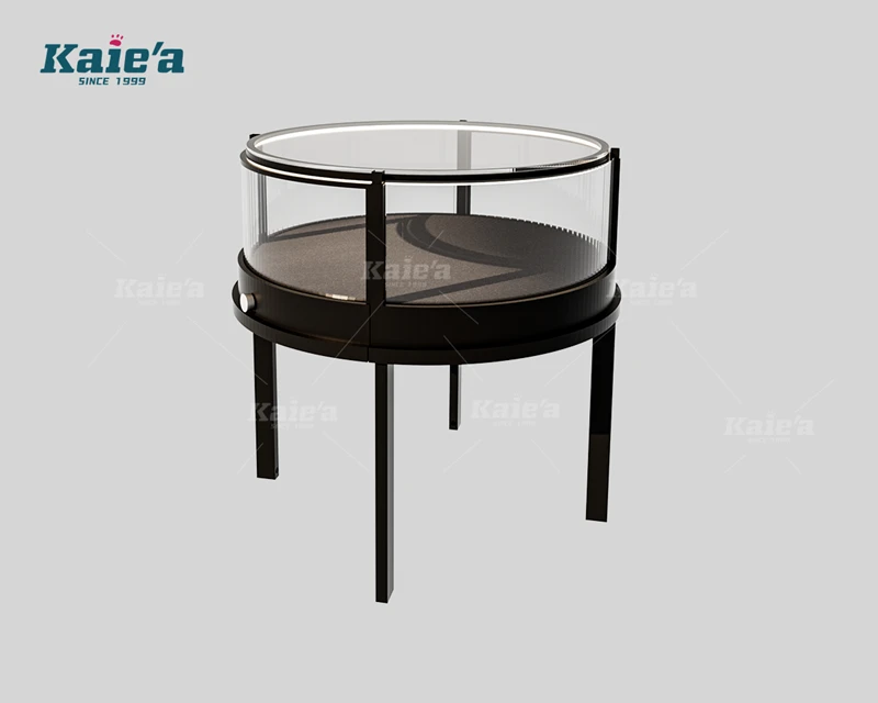 Meuble &agrave; bijoux rond sans cadre noir