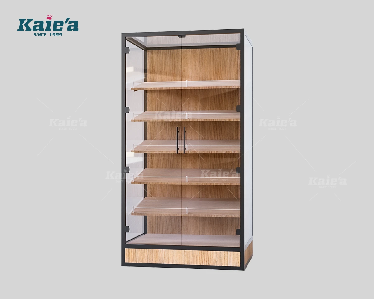 Vitrine de v&ecirc;tements ferm&eacute;e avec portes &agrave; double verre